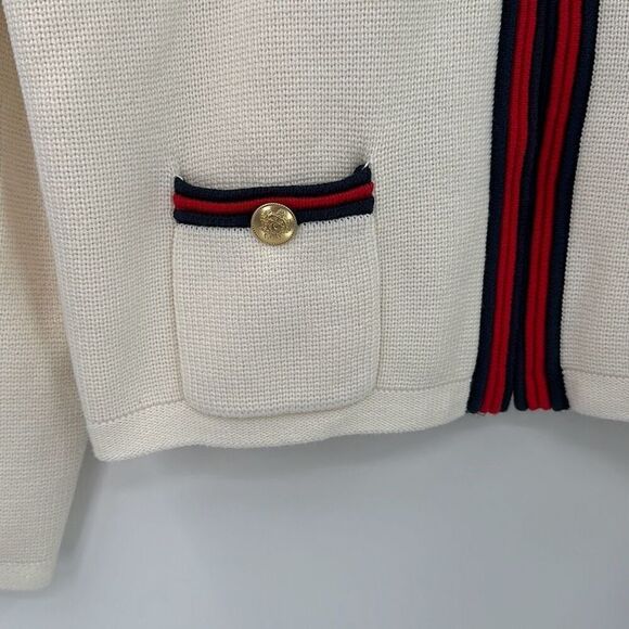 J.Crew Womens Cream Emilie Contrast Trim Ribbed Cardigan Size XXL - Picture 6 of 12